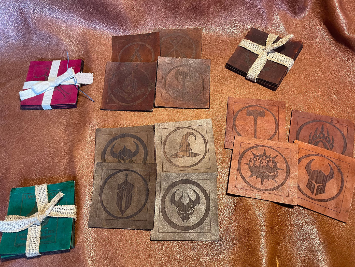 4 piece Leather Coaster set