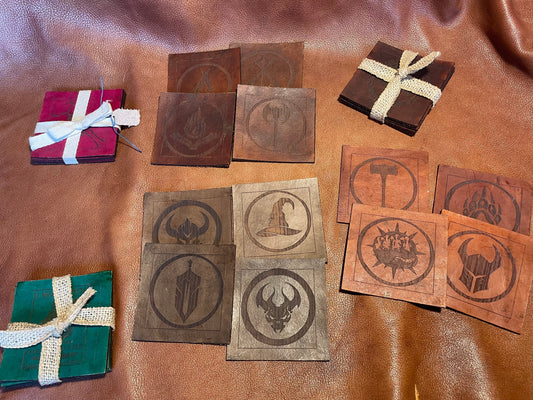 4 piece Leather Coaster set