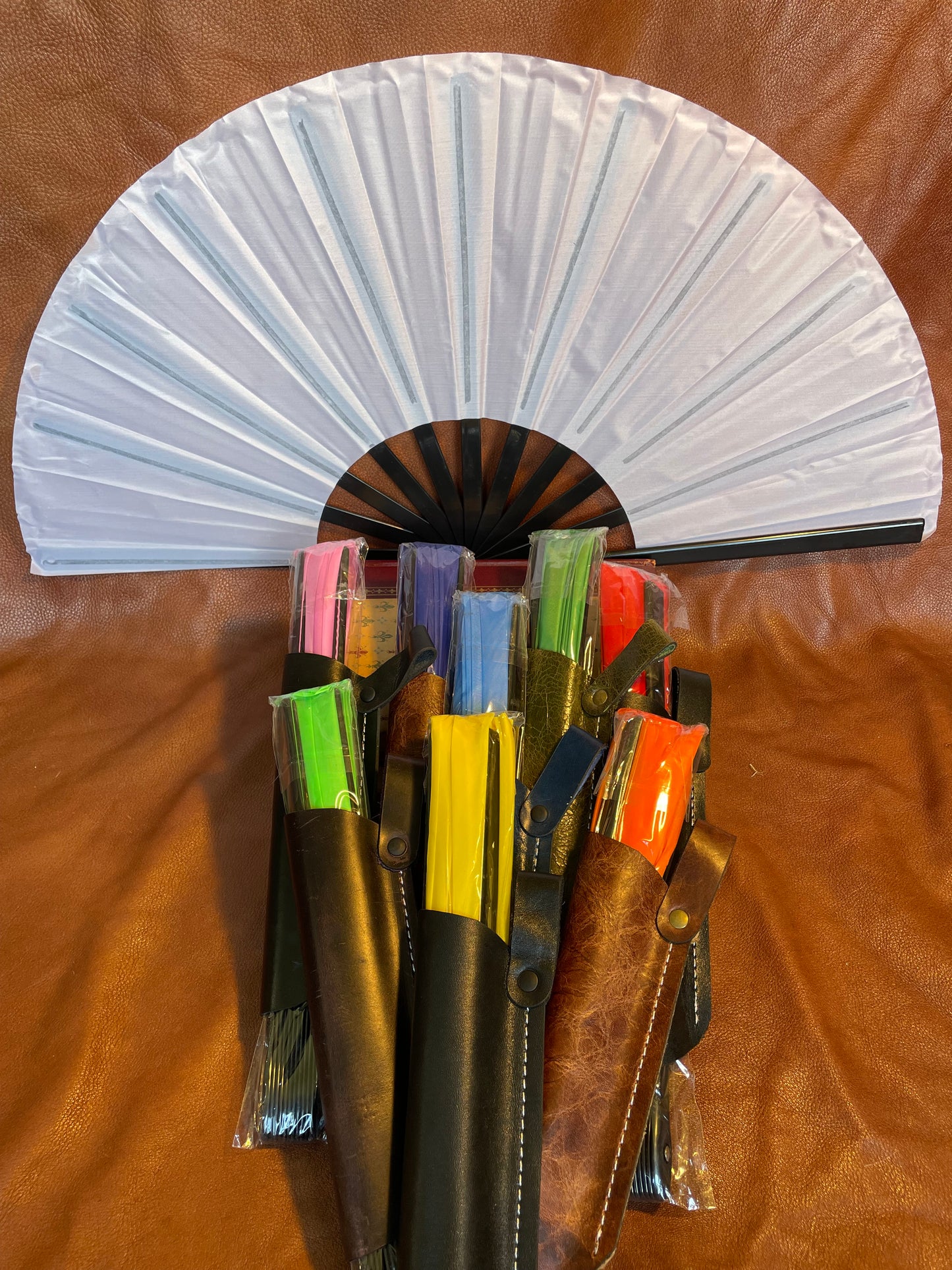 Large fan with Leather Holster